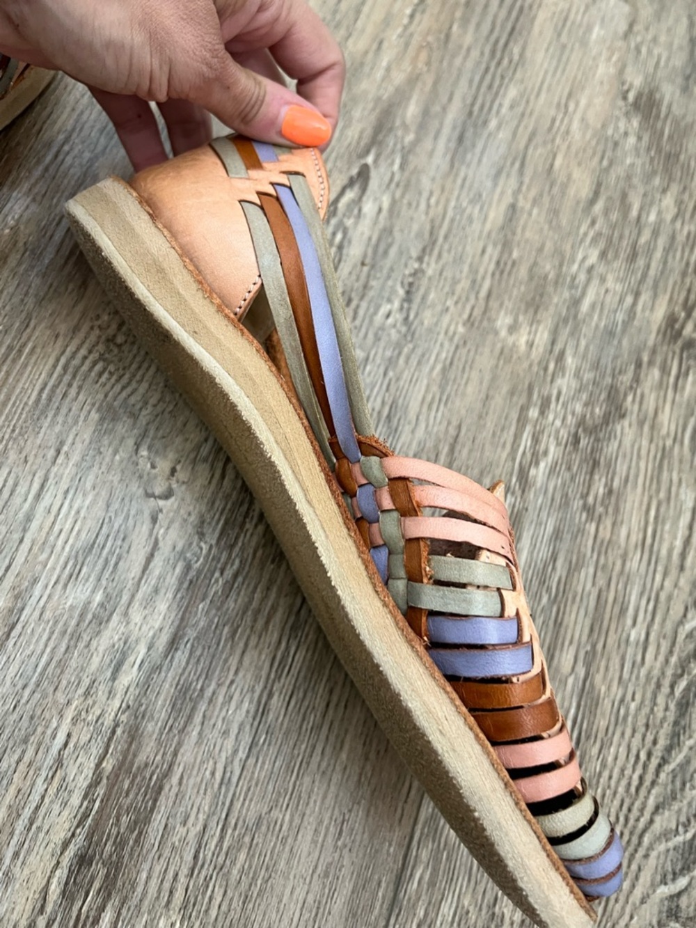 Multi-Color Leather Huraches - Picture 5 of 8